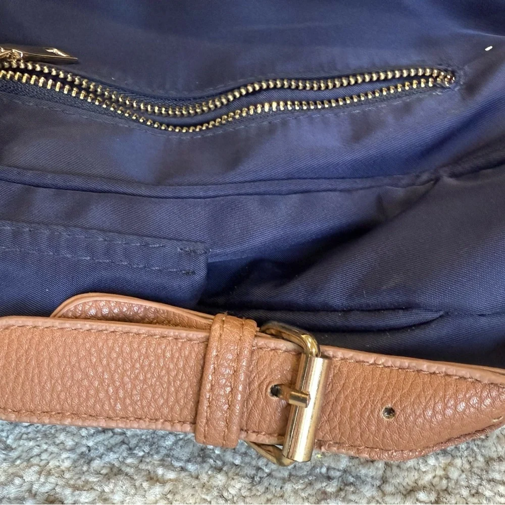 Tommy Bahama Navy and Brown Men's Backpack